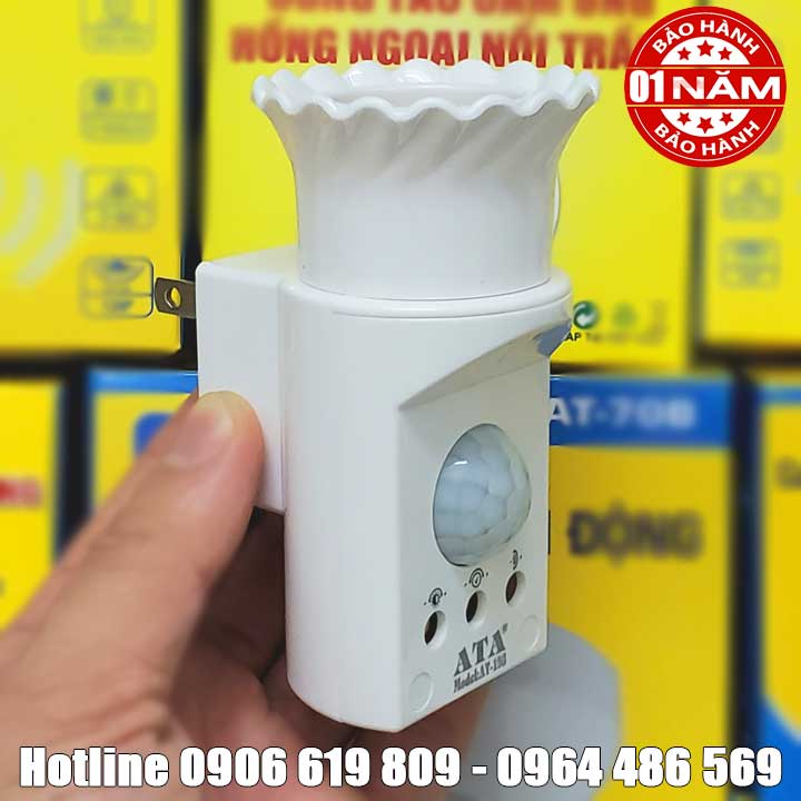 Ổ cắm đui đèn cảm ứng hồng ngoại ATA AT-193