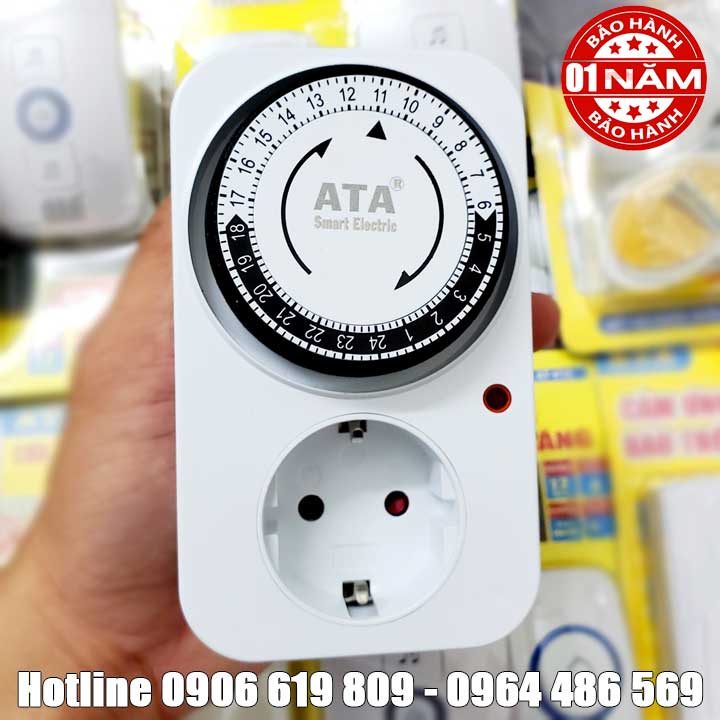 Ổ cắm điện hẹn giờ cơ ATA AT-24A bật tắt tự động